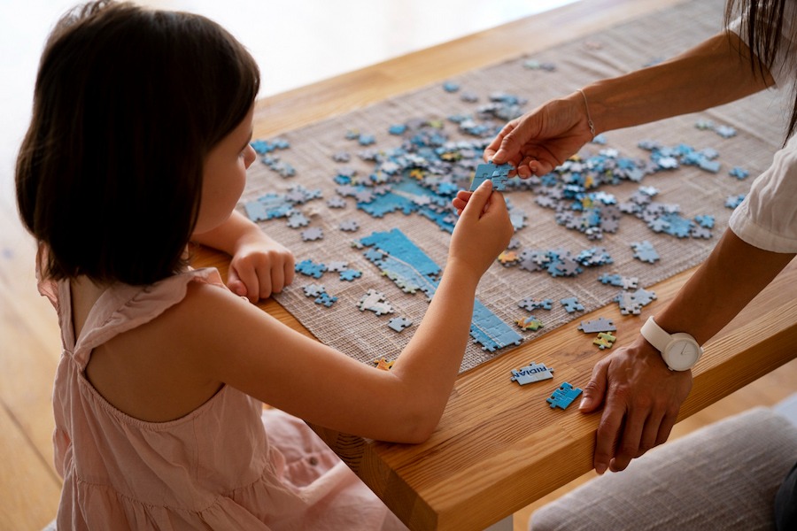 puzzle en famille